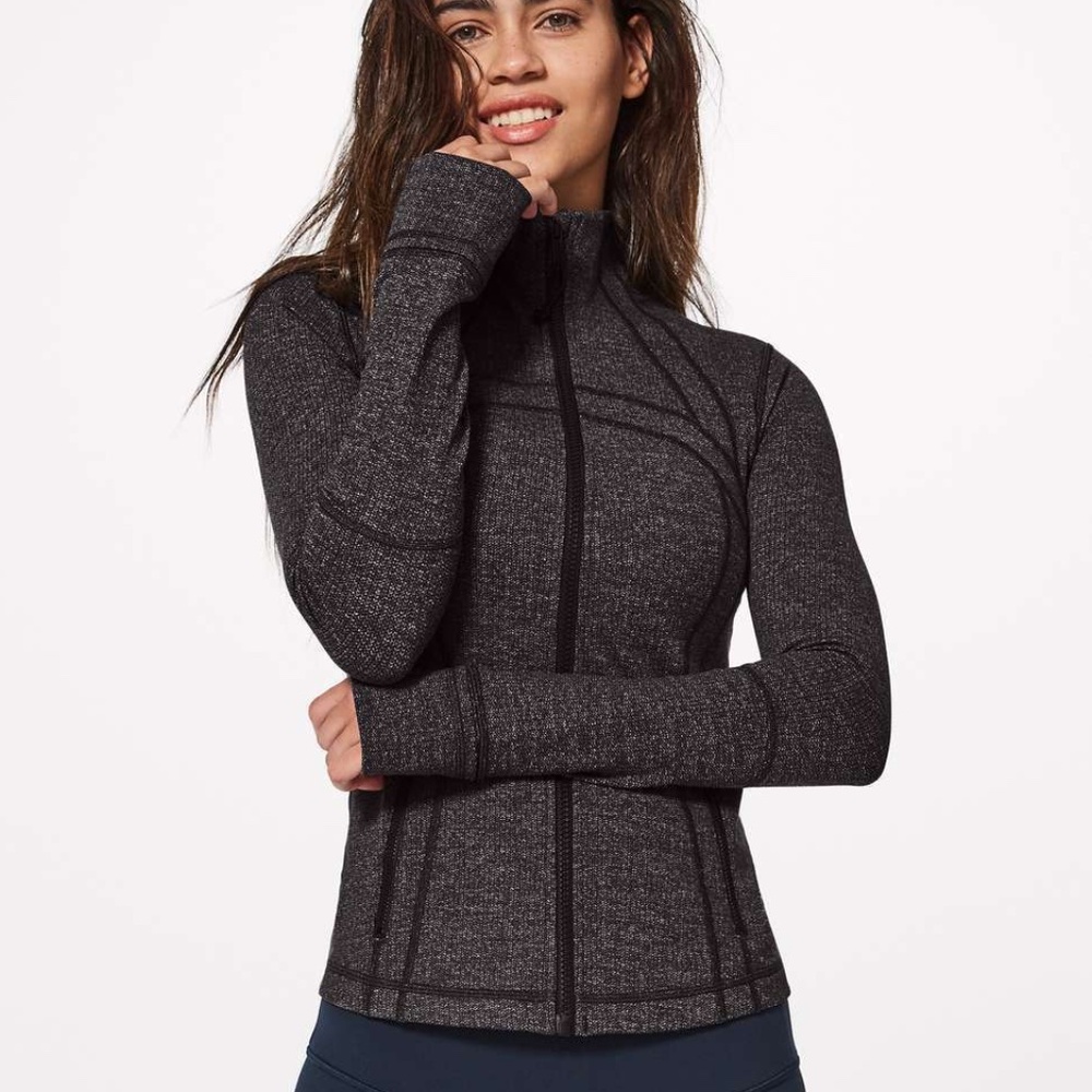 Lululemon Define Jacket Luon Variegated Knit Black Heathered Black